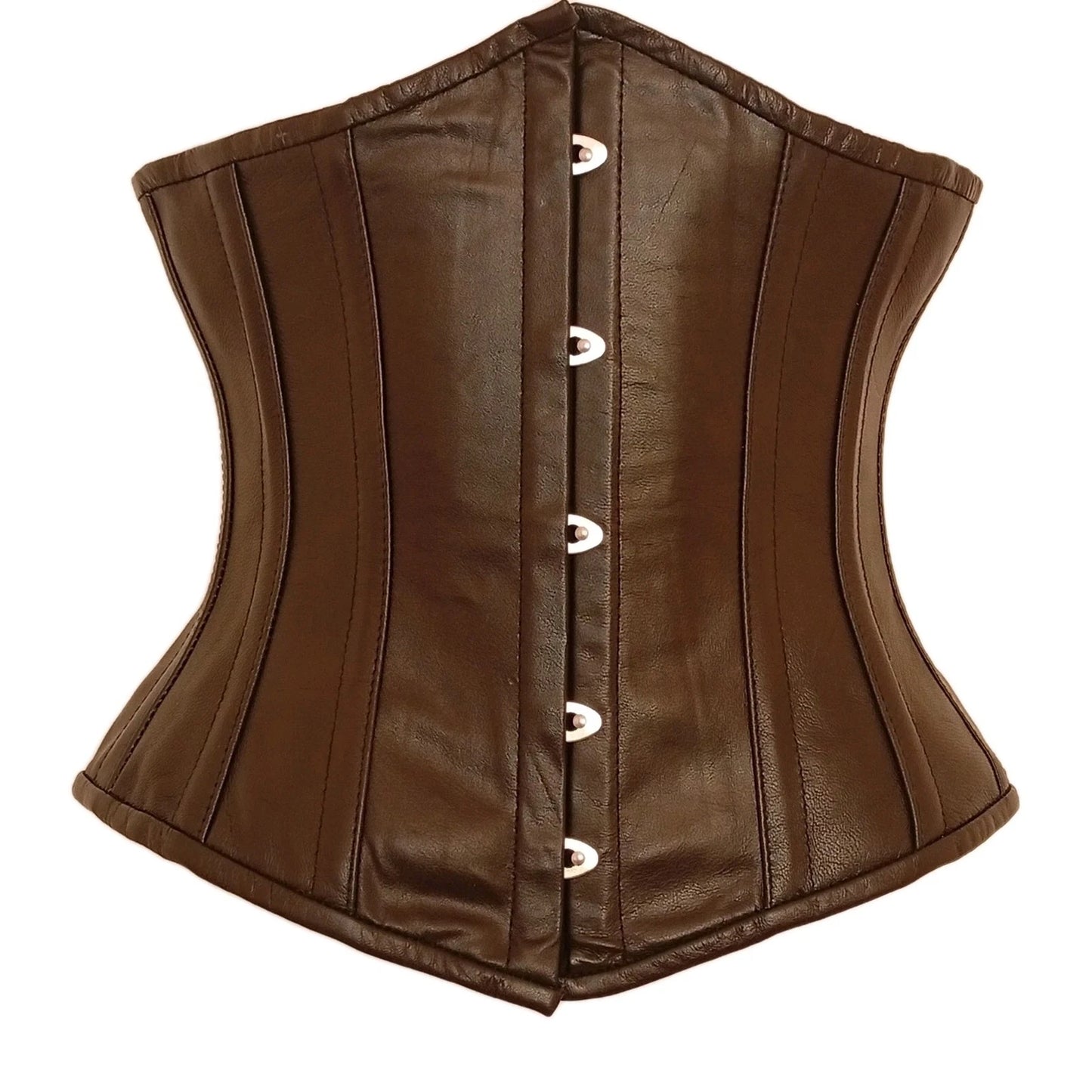 Unterbrustkorsett Damen Schwarz aus Leder mit Stahlstäbchen – Waist Trainer Korsett XS bis 6XL