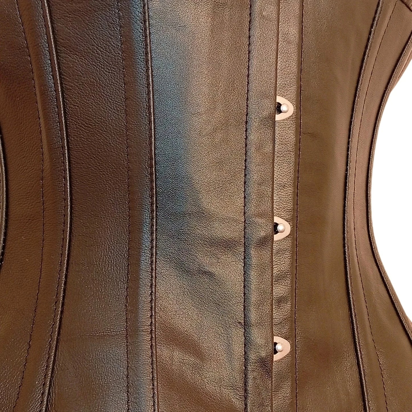 Unterbrustkorsett Damen Schwarz aus Leder mit Stahlstäbchen – Waist Trainer Korsett XS bis 6XL