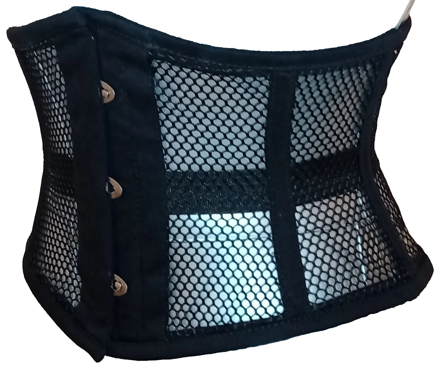 Schwarzes Damen Unterbrustkorsett aus Mesh & Baumwollekorsett – Taillenkorsett Corsage Waist Cincher