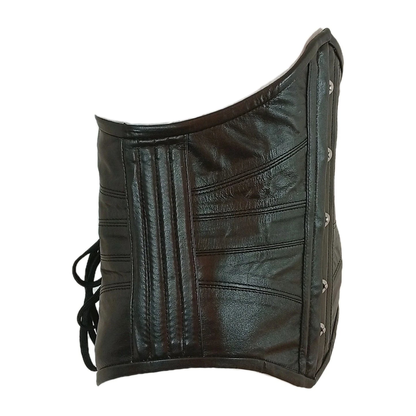 Unterbrustkorsett Schwarz Echtleder Stahlstäbchen Korsett Taillentrainer Waist Trainer Korsett