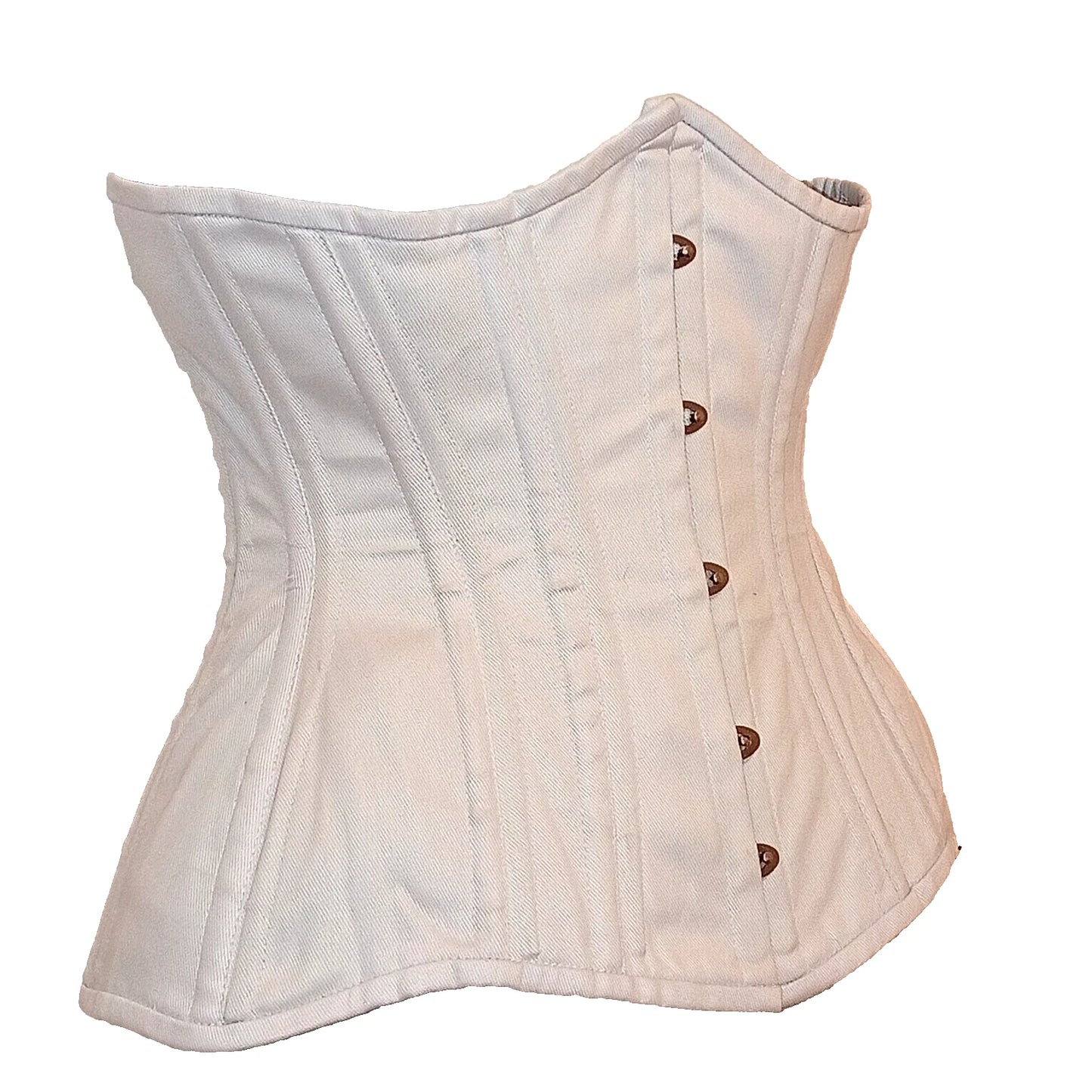 Damen Weißes Unterbrustkorsett mit Doppelstahlstäbchen aus Baumwolle | Waist Trainer, Taillentrainer & Shapewear Korsett