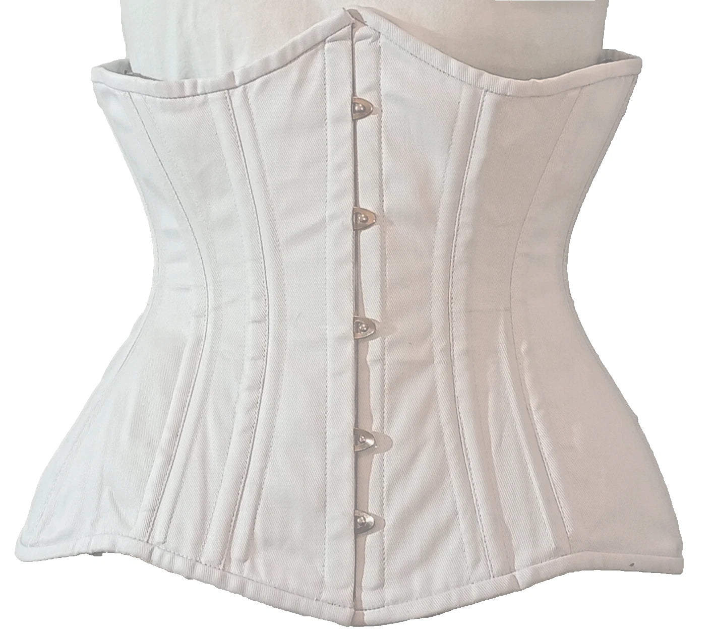 Damen Weißes Unterbrustkorsett mit Doppelstahlstäbchen aus Baumwolle | Waist Trainer, Taillentrainer & Shapewear Korsett