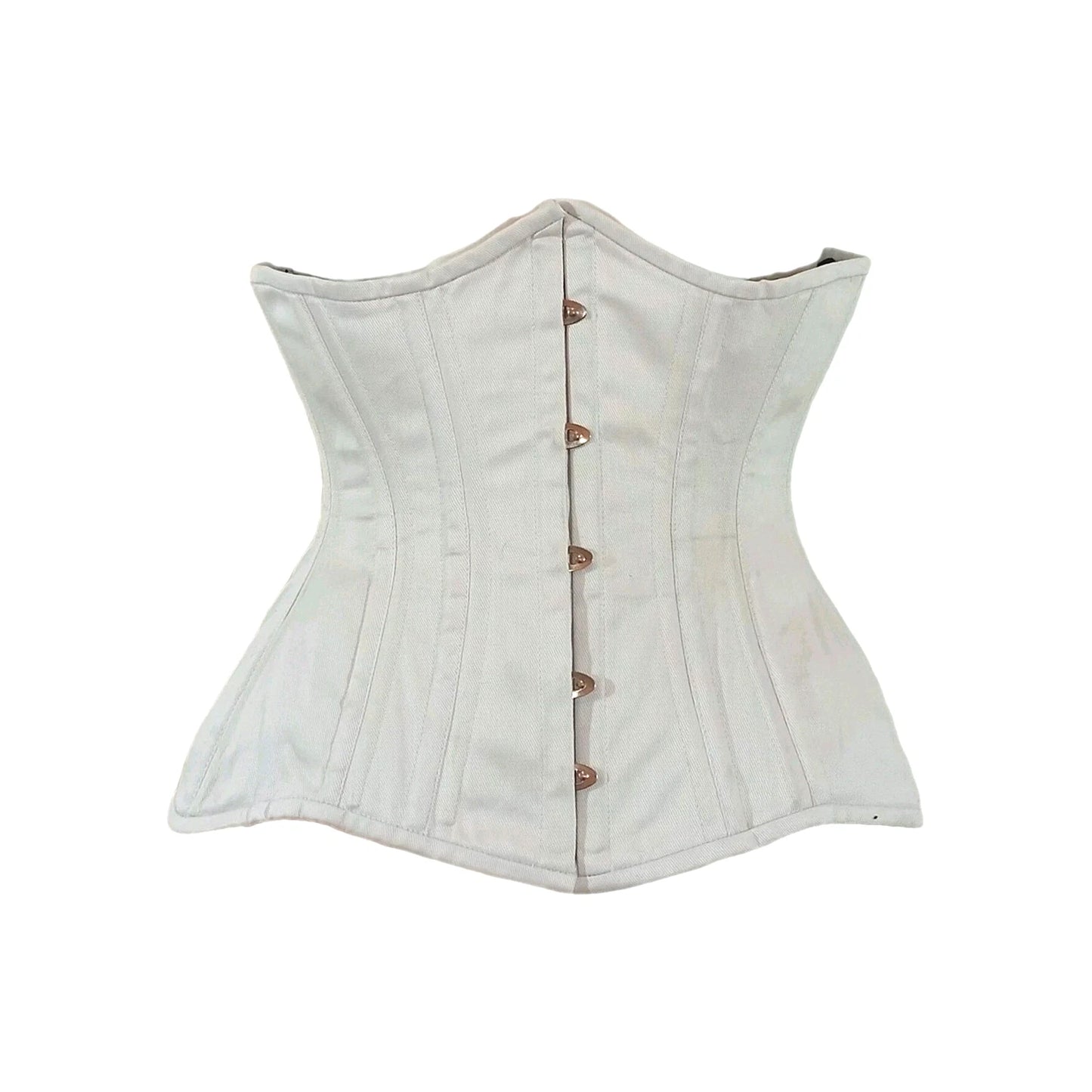 Damen Weißes Unterbrustkorsett mit Doppelstahlstäbchen aus Baumwolle | Waist Trainer, Taillentrainer & Shapewear Korsett