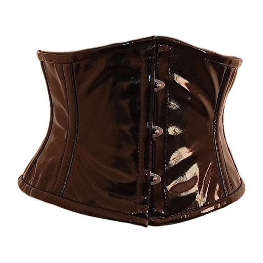 Lack Unterbrustkorsett Schwarz Waspie Taillenkorsett - Black PVC Waist Trainer Underbust Corset