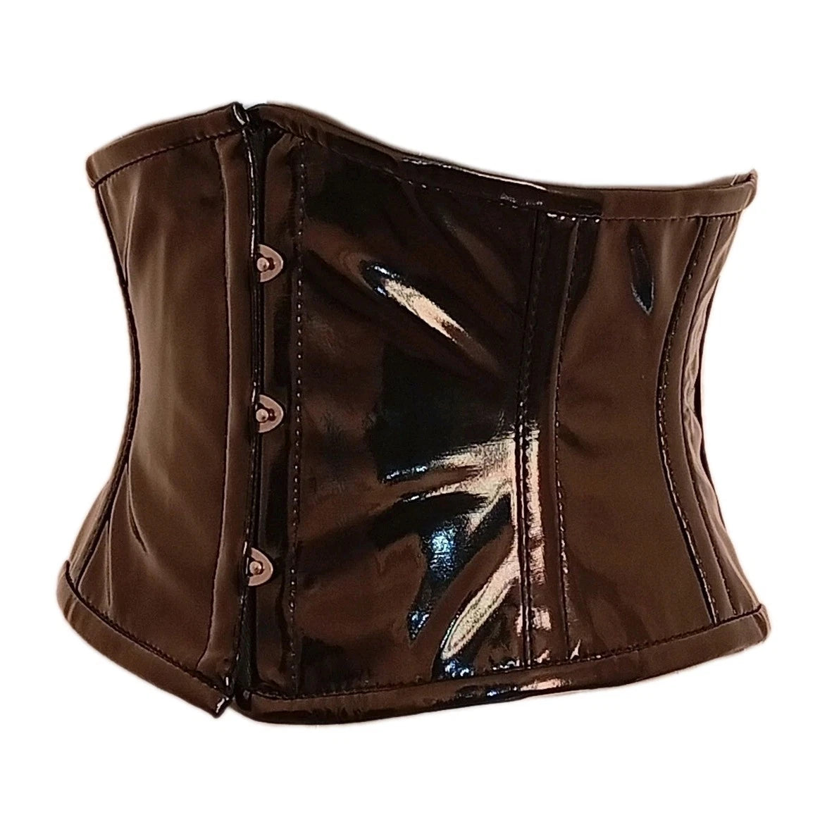 Lack Unterbrustkorsett Schwarz Waspie Taillenkorsett - Black PVC Waist Trainer Underbust Corset